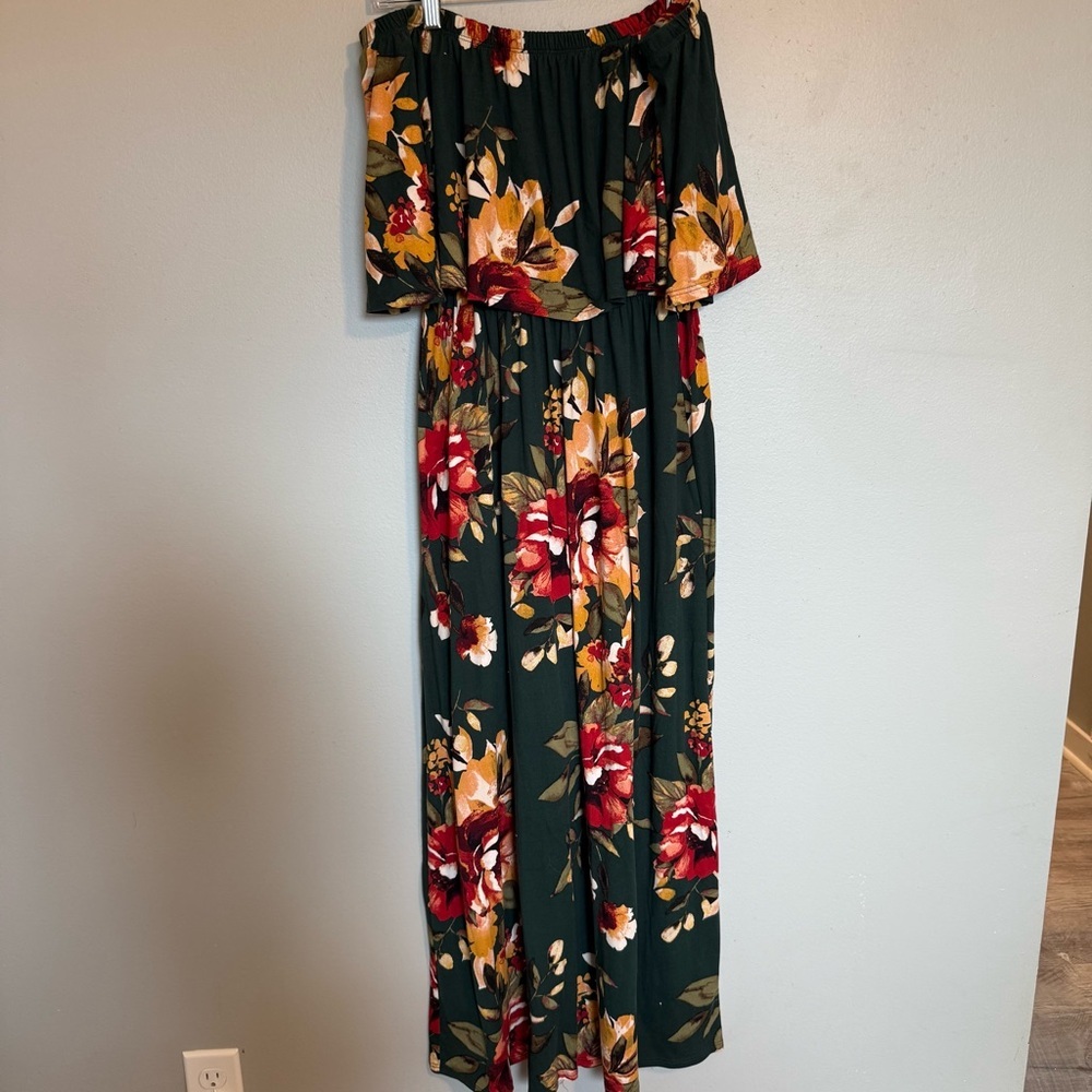Altar’d State Women’s Floral Off-Shoulder Maxi Dress Size Small - Picture 4 of 9